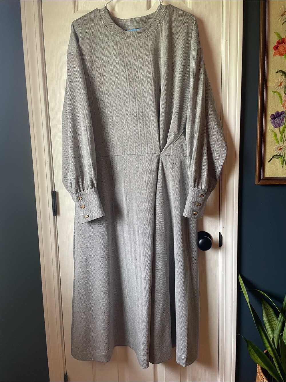 Draper James Gray Long Sleeve Dress